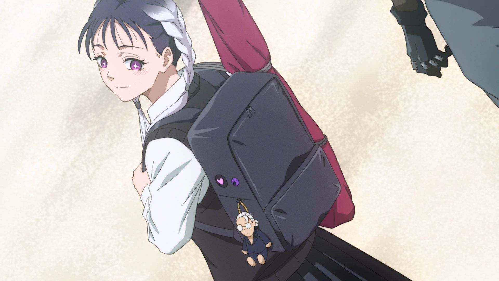 Toramaru with her Sakamoto keyring (Image via TMS Entertainment)
