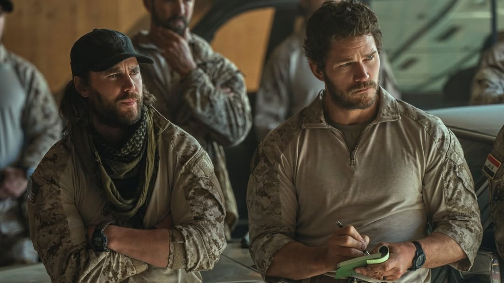 Taylor Kitsch and Chris Pratt as seen in The Terminal List: Dark Wolf (Image via Instagram/@terminallistpv)