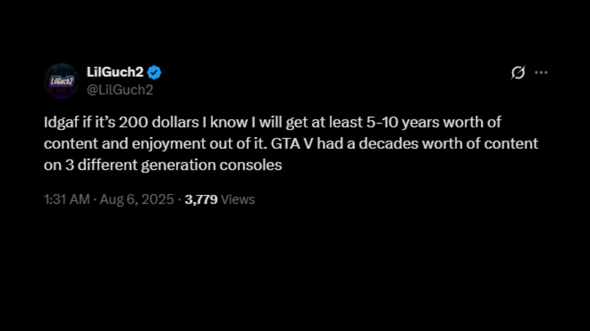 Fans react to the $100 GTA 6 price prediction 2/3 (Image via X)