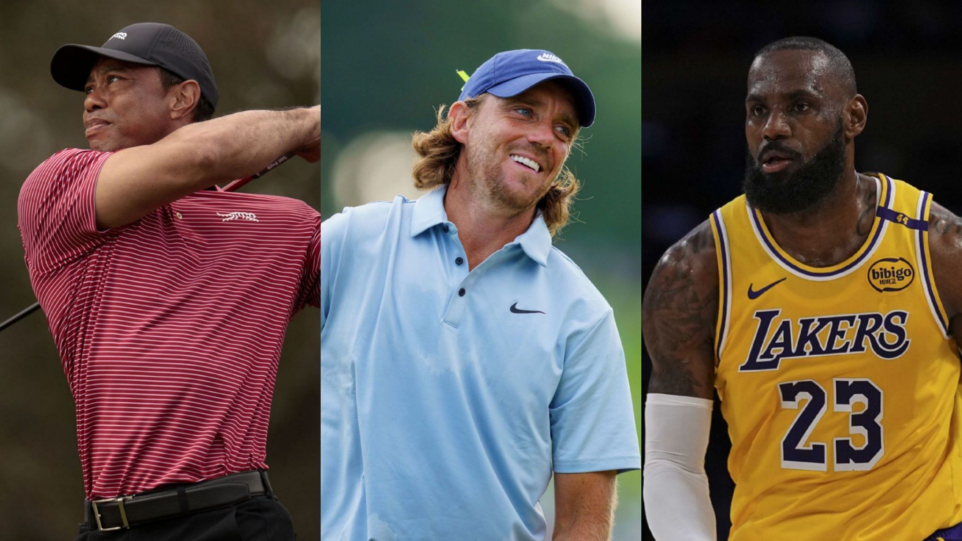 Tiger Woods (left), Tommy Fleetwood (middle), LeBron James (right) / Source: Getty Images