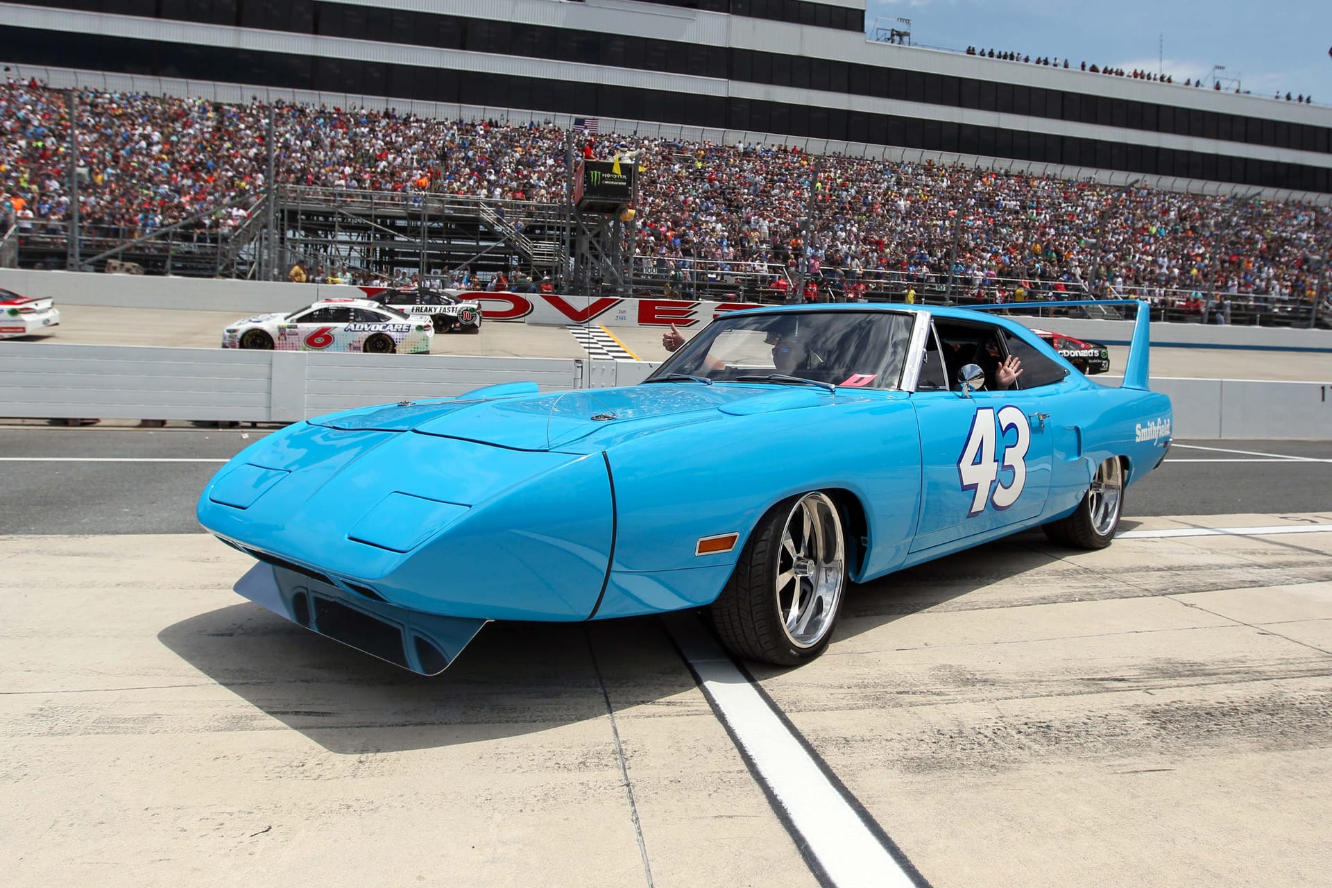 Richard Petty drives the No. 43 1970 Plymouth Road Runner Superbird. Source: Imagn
