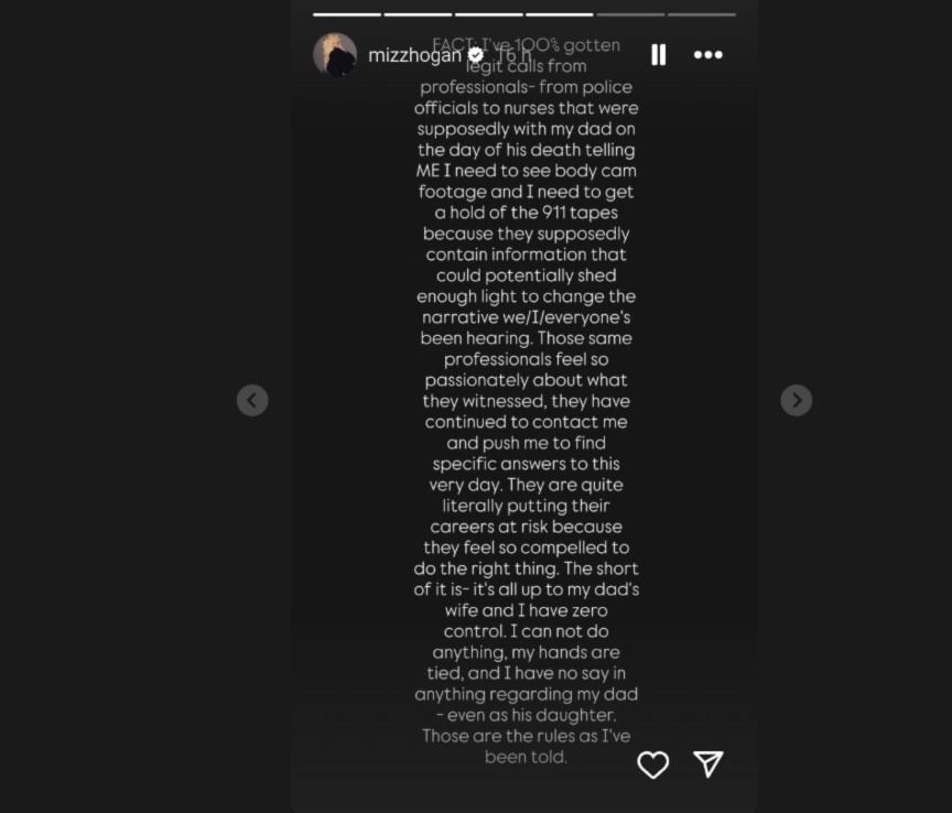 Screenshot from Brooke&#039;s IG story. [Image credit: Brooke Hogan&#039;s Instagram]