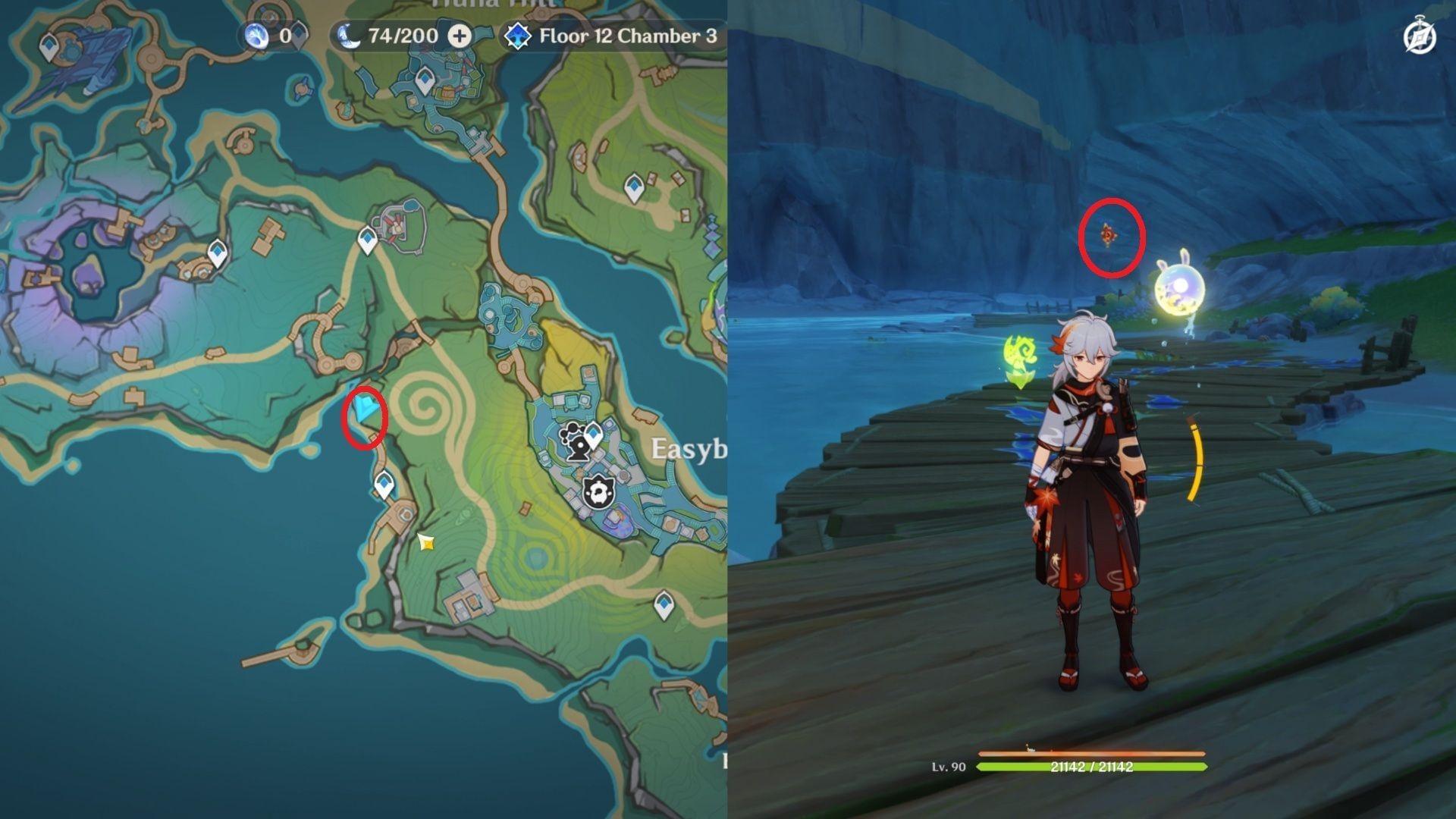 Below the cliffs near Easybreeze Market (Image via HoYoverse)
