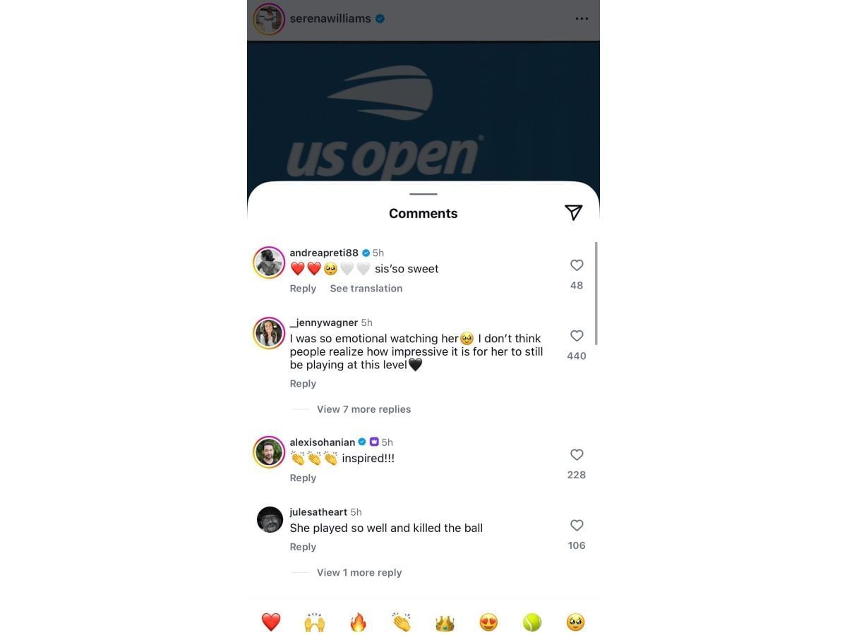 Alexis Ohanian and Andrea Preti&#039;s comment on Instagram