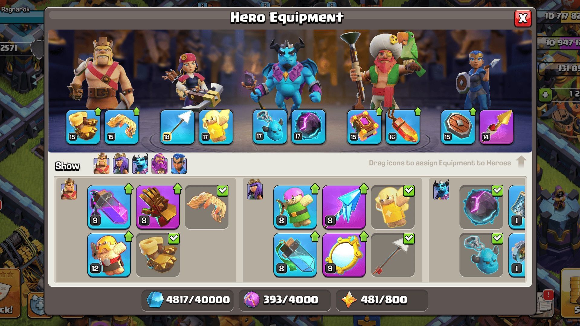 The Blacksmith building is where you upgrade your Hero Equipment using Ores (Image via Supercell)