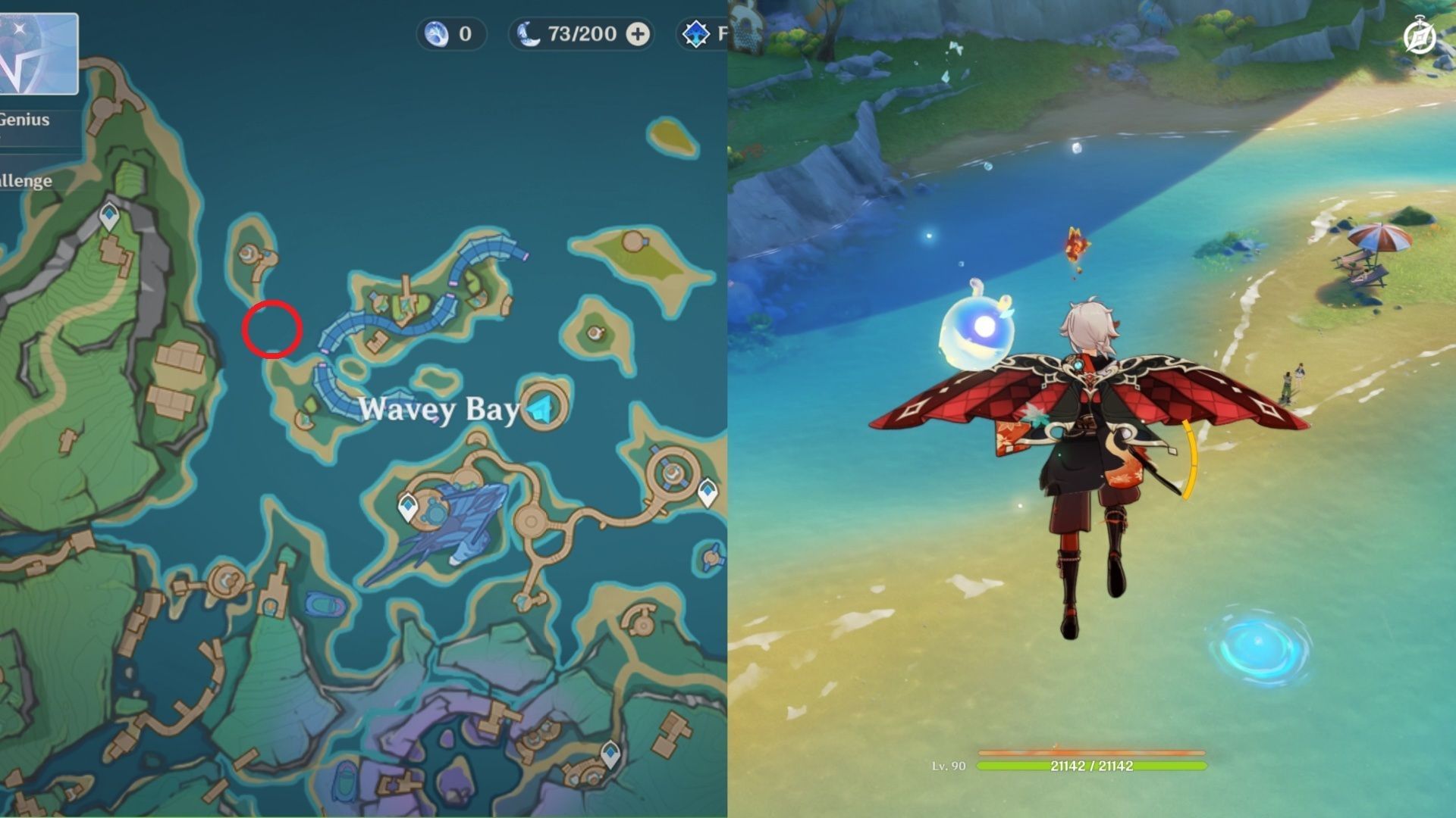 Near the water slide (Image via HoYoverse)