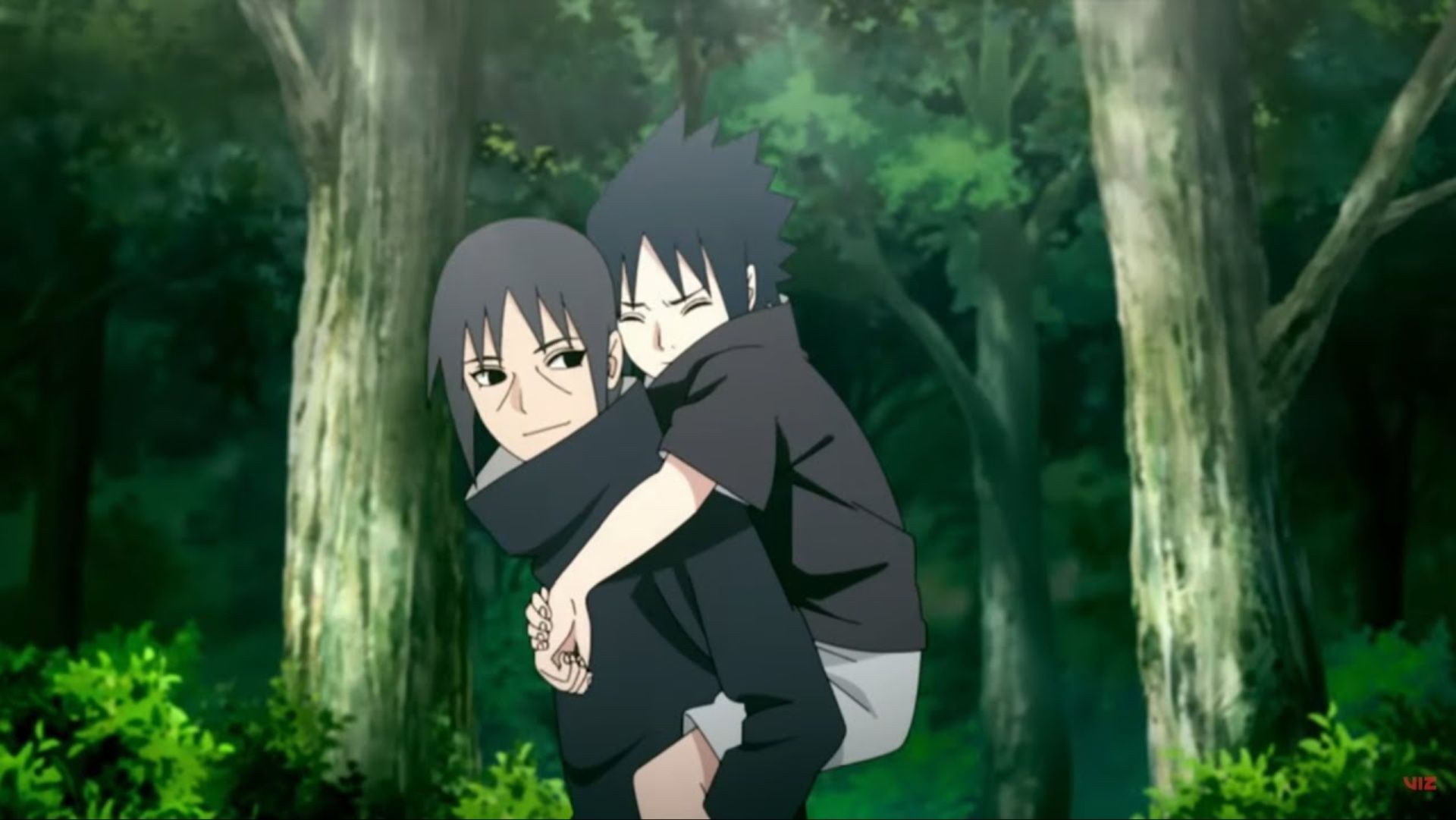 Itachi and a young Sasuke (Image via Pierrot)