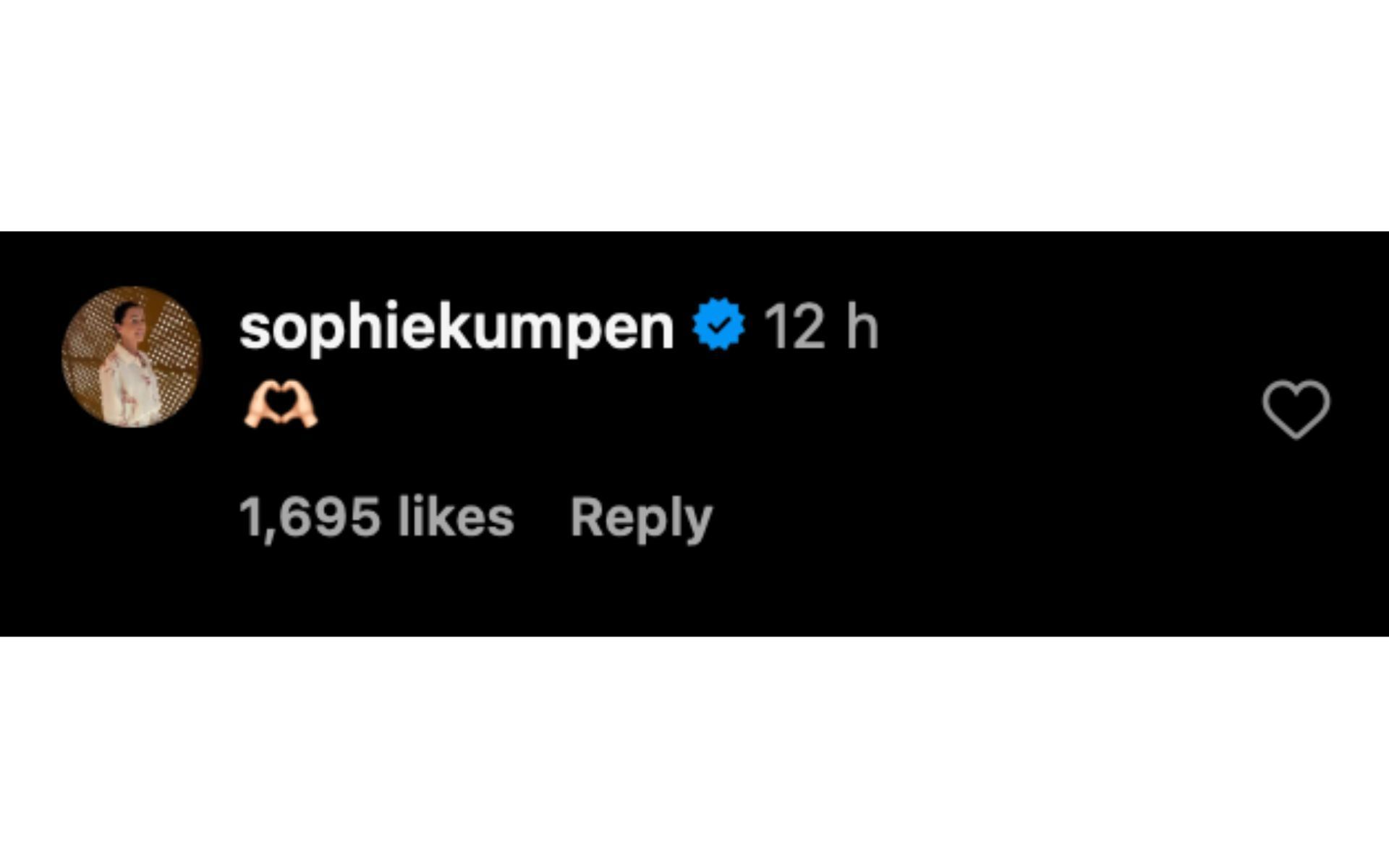 Sophie Kumpen&#039;s comment on Kelly Piquet&#039;s Instagram post | Source: Instagram