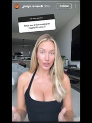 Capture d'écran de l'histoire Instagram de Spiranac sur Sandler / IG: @ _paige.renee