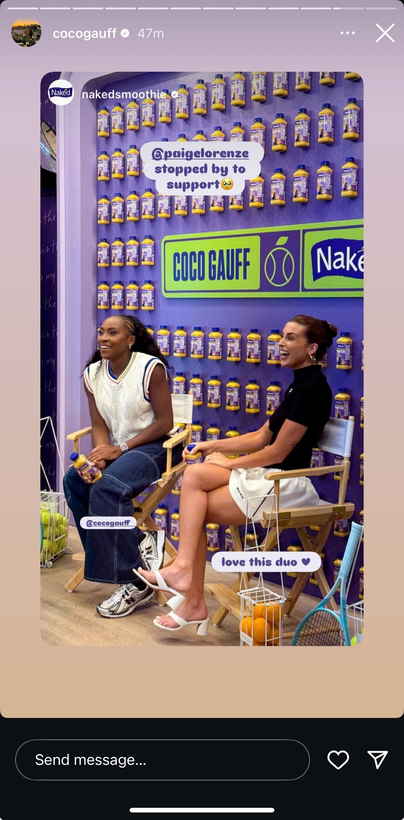 Screengrab from Coco Gauff&#039;s Instagram story @cocogauff
