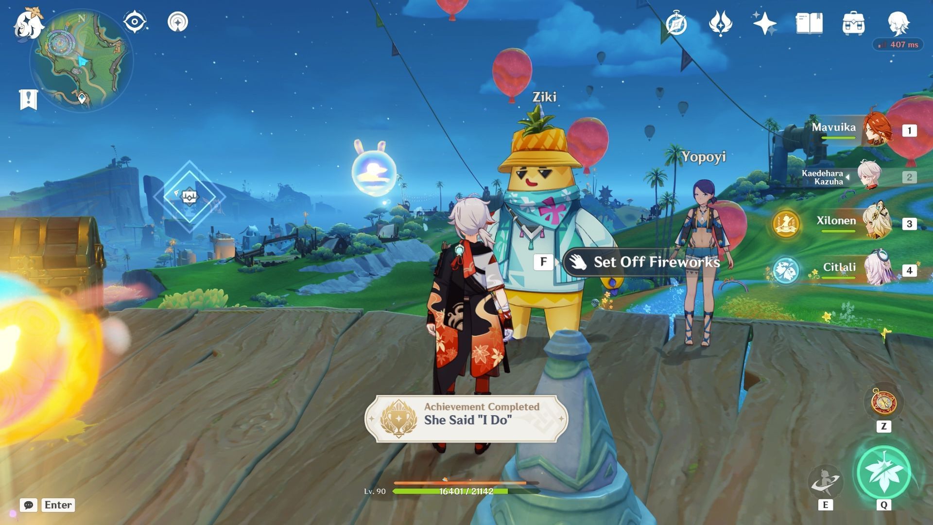 The She Said &quot;I Do&quot; achievement (Image via HoYoverse)
