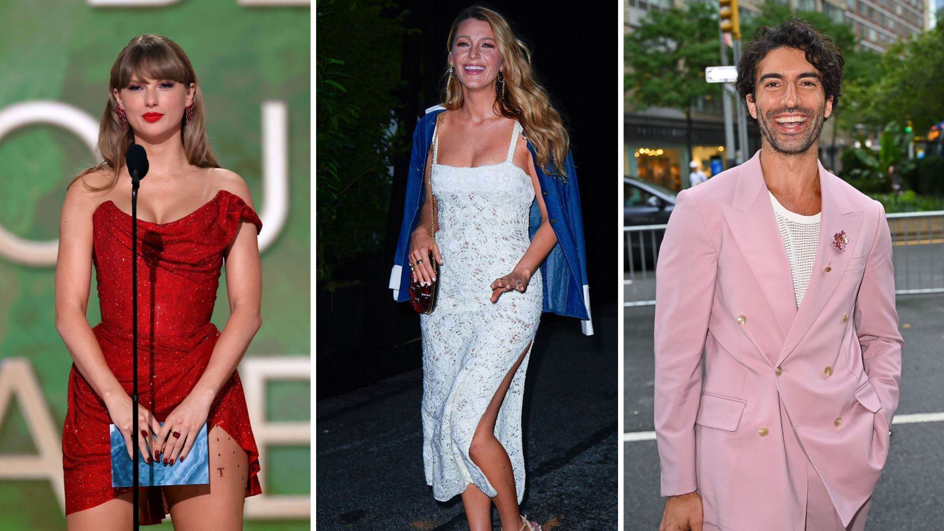 Taylor Swift, Blake Lively, and Justin Baldoni (Image via Getty)