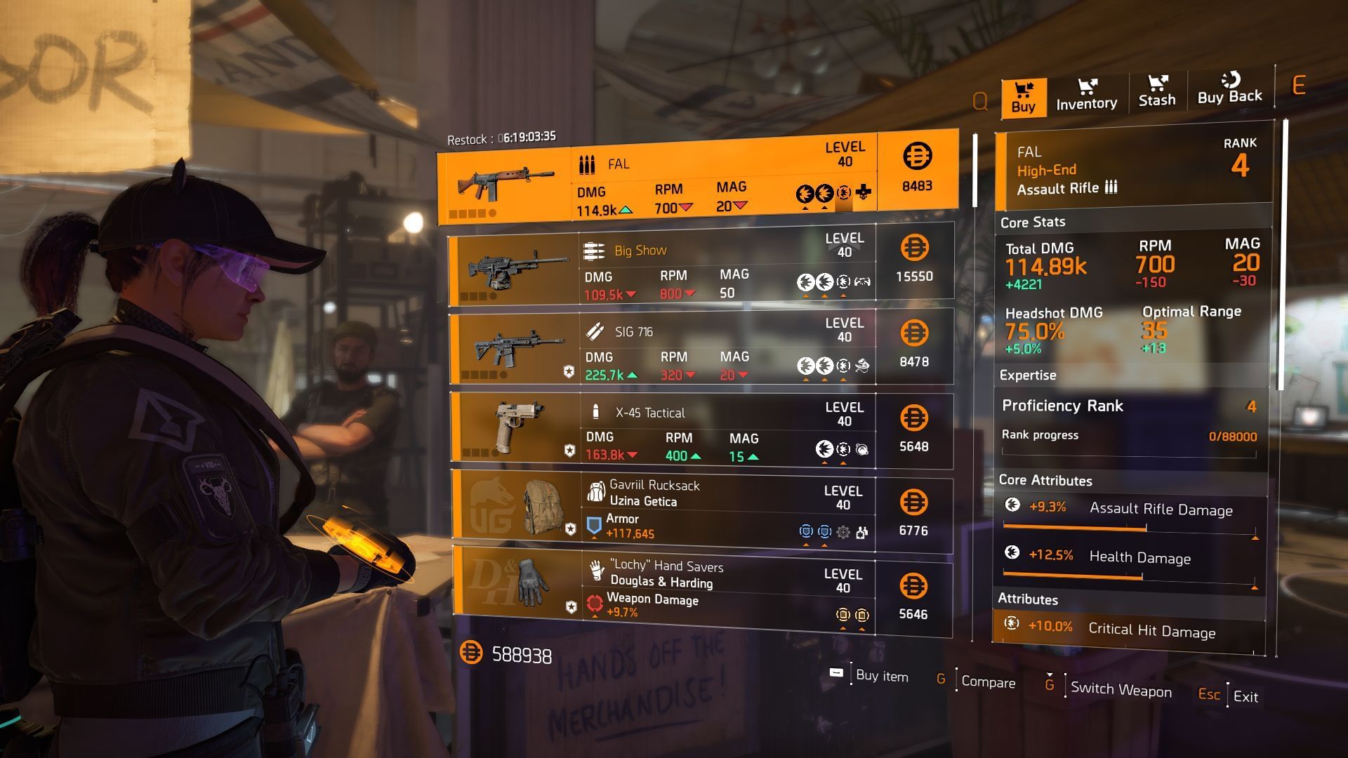 The Division 2 vendor at Haven Public Exchange (Image via Sportskeeda Gaming || Ubisoft)