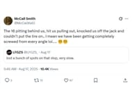 McCall's tweet on Zane-AJ Allmendinger clash at Richmond (Image via X/ @McCallKelli)