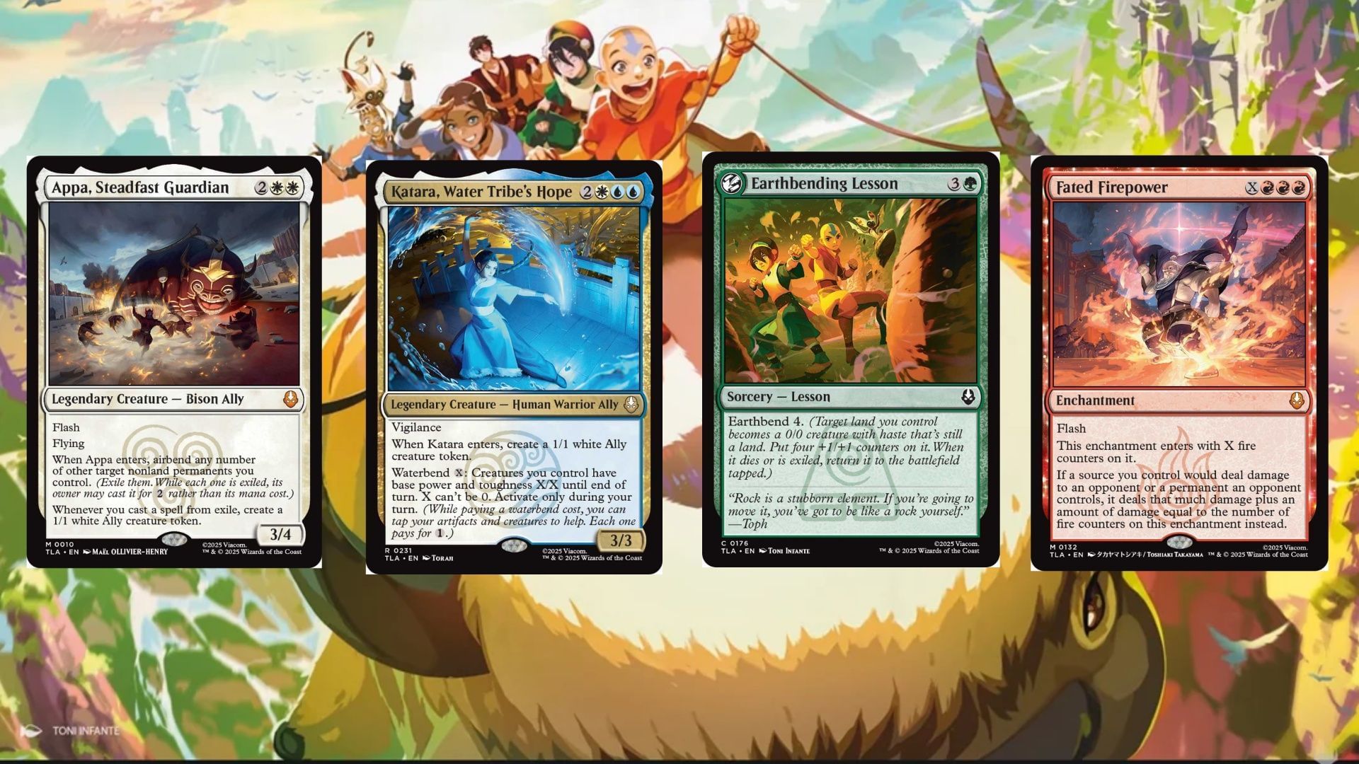Here are some cards that feature the &quot;bending&quot; mechanic (Image via Wizards of the Coast)