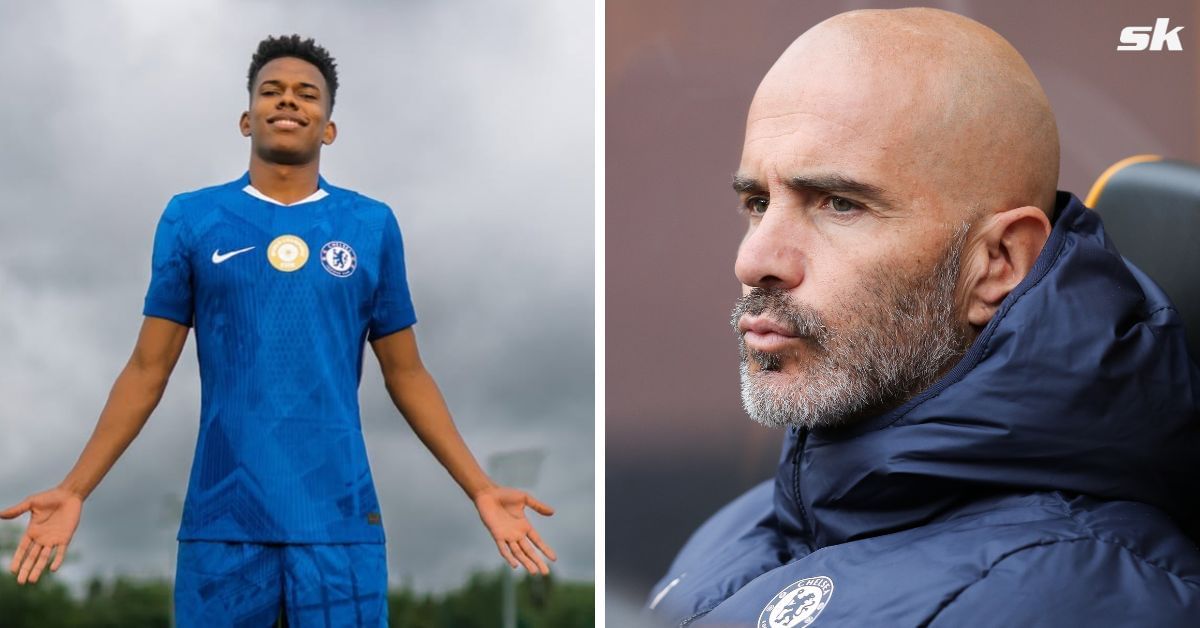 Estevao Willian and Chelsea manager Enzo Maresca