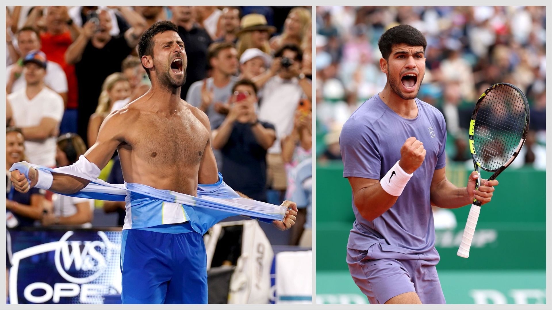 Novak Djokovic (L) Carlos Alcaraz (R) | Imagn &amp; Getty