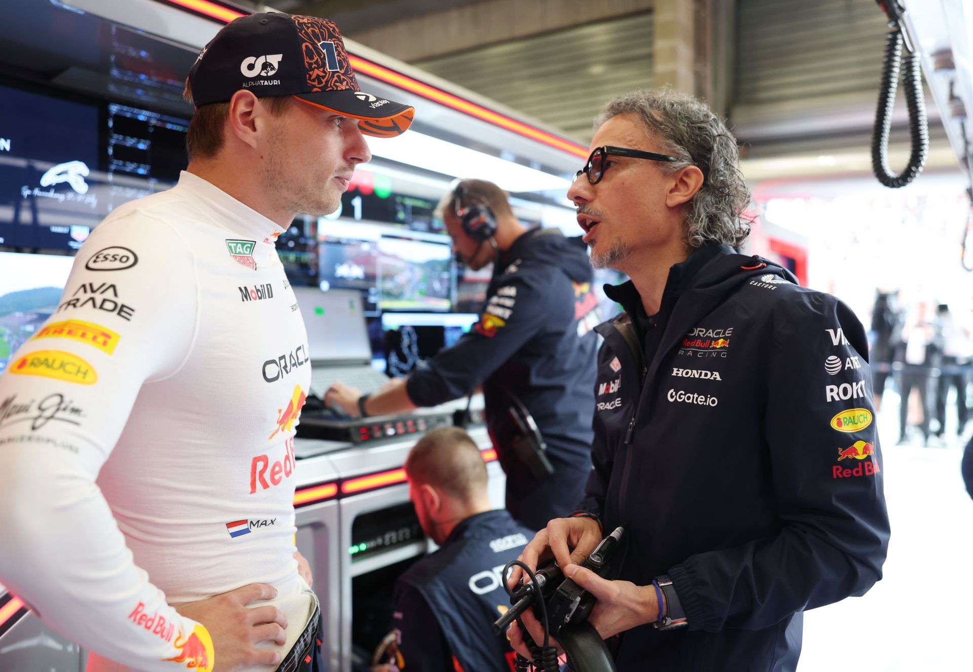 Laurent Mekies and Max Verstappen at the Belgian Grand Prix - Source: Getty