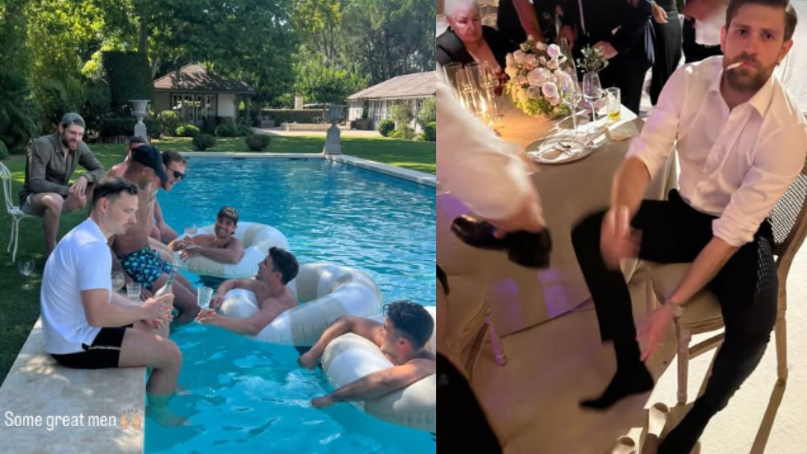 Leon Draisaitl looks back on pool bros moment with Connor McDavid, Darnell Nurse &amp; others from wedding weekend in France