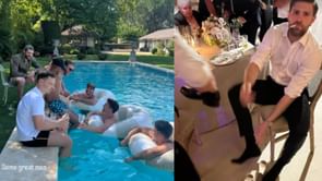 Leon Draisaitl looks back on pool bros moment with Connor McDavid, Darnell Nurse & others from wedding weekend in France