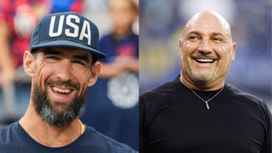 Michael Phelps reacts as sports reporter Jay Glazer reflects on their bond calling them ‘battle buddies’ over mental health struggles
