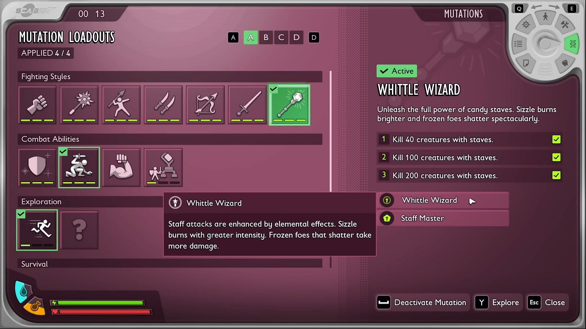 Choice of Mutations for the best Mage build in Grounded 2 (Image via Obisidian Entertainment)