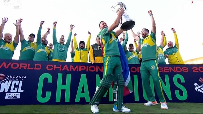 WCL 2025: एबी डिविलियर्स का तूफानी शतक, फाइनल में पाकिस्तान को रौंदते हुए चैंपियन बनी दक्षिण अफ्रीका