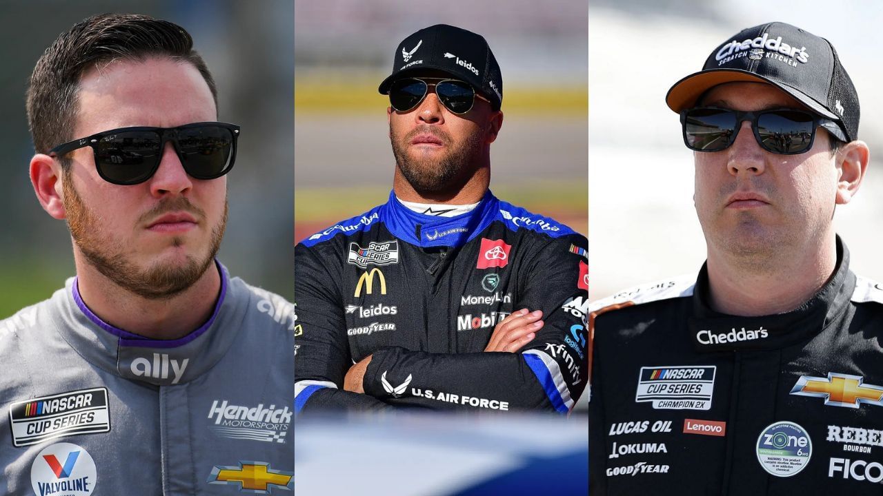 Alex Bowman, Bubba Wallace and Kyle Busch