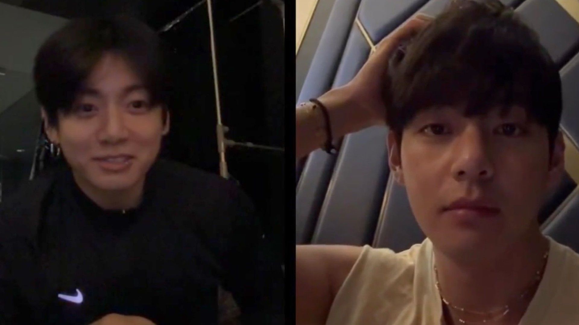 BTS&#039; Taehyung and Jungkook on Weverse Live (Image vis Weverse/BTS)