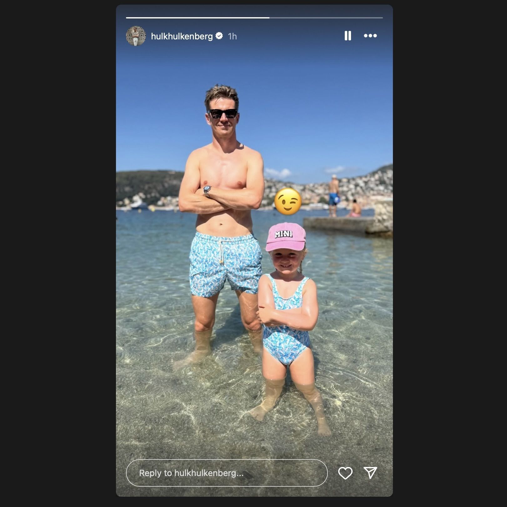 Screen grab from Nico Hulkenberg&#039;s Instagram story [via Instagram/@hulkhulkenberg]