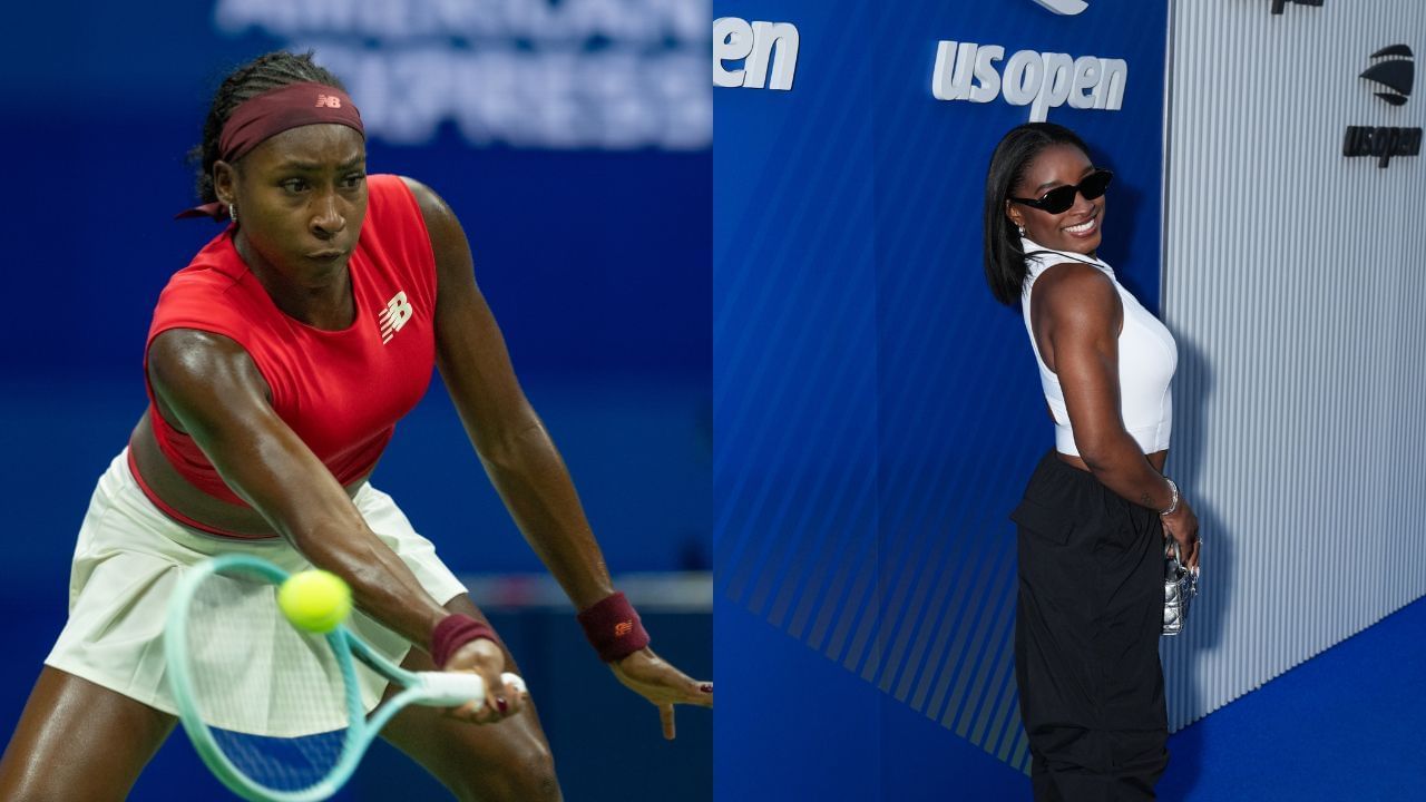 Coco Gauff delightedly meets Simone Biles after making emotional admission about how the gymnast 