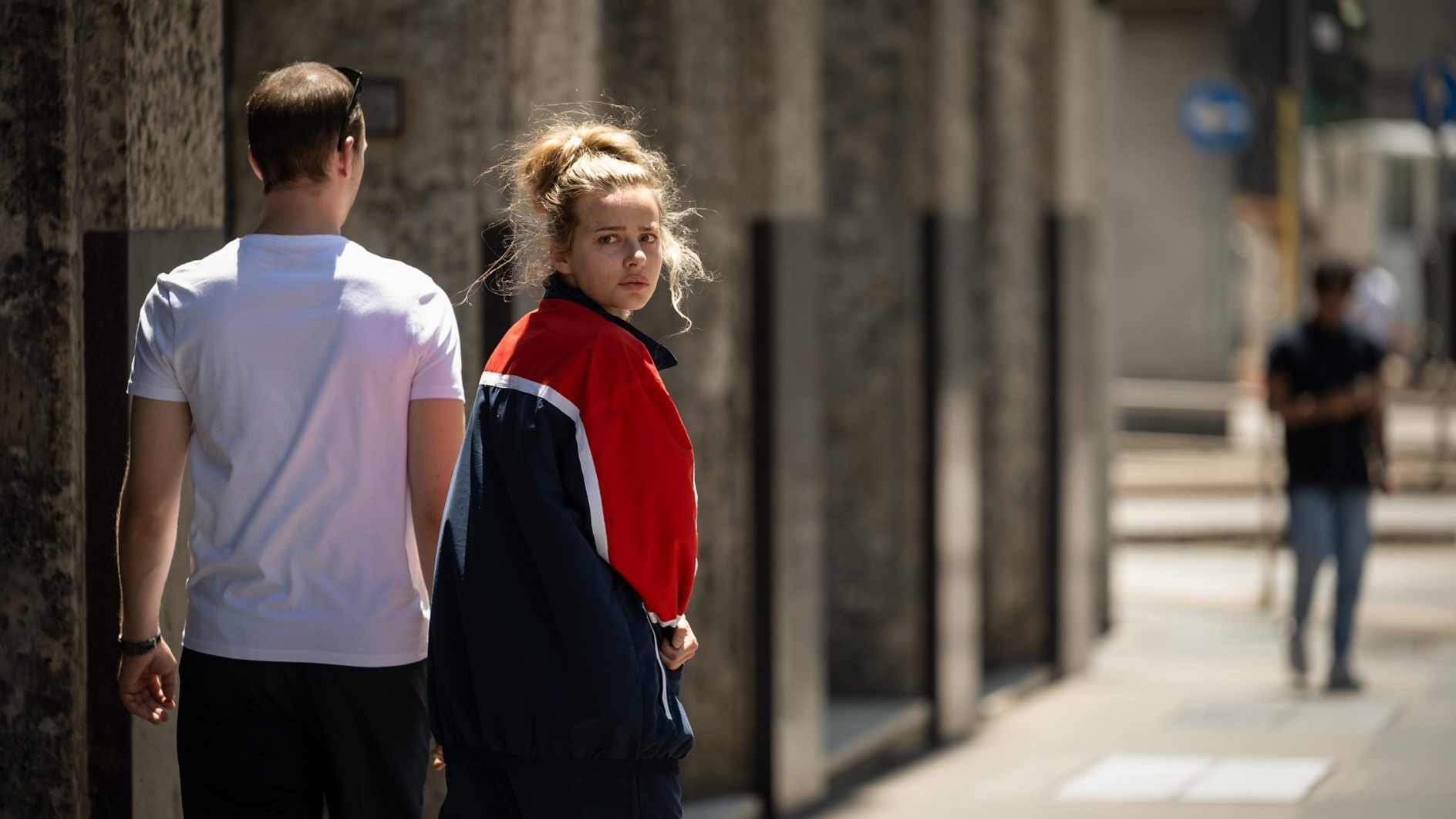 Md/Lukasz (Julian Świeżewski) &amp; Chloe (Nadia Parkes) (Image via BBC/River Pictures)