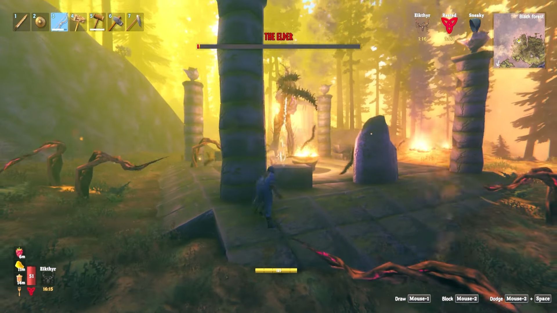 Defeat The Elder to get a Swamp Key (Image via Coffee Stain Publishing | YouTube/Kysen)