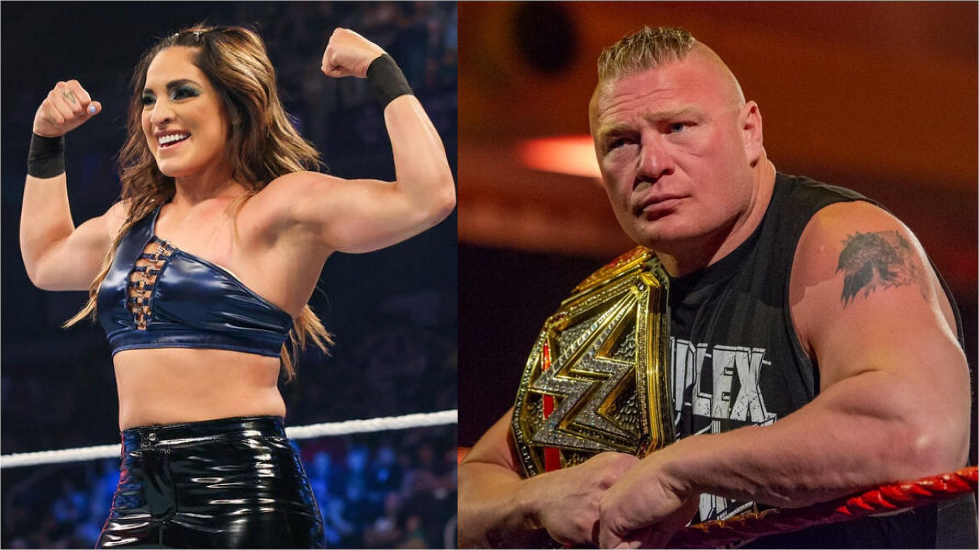 Raquel Rodriguez and Brock Lesnar