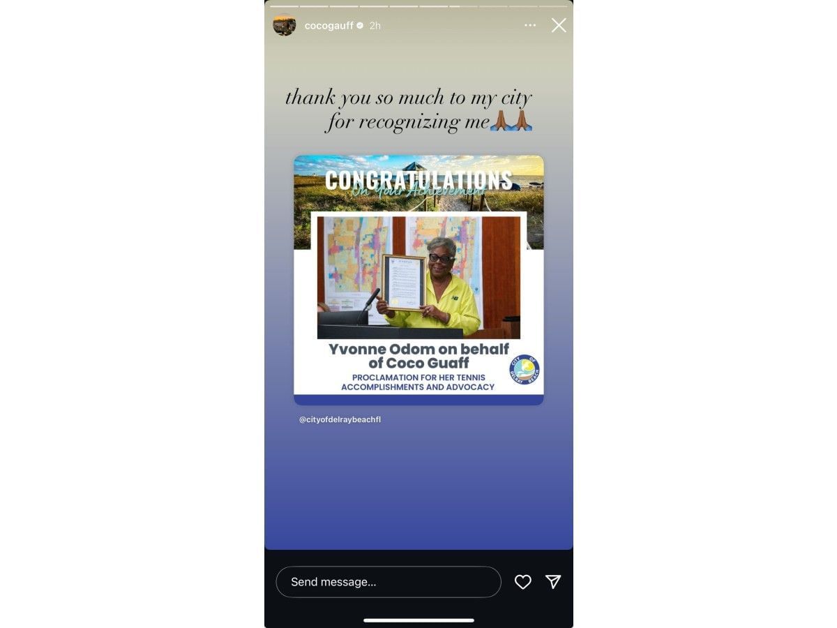 Gauff&#039;s Instagram story