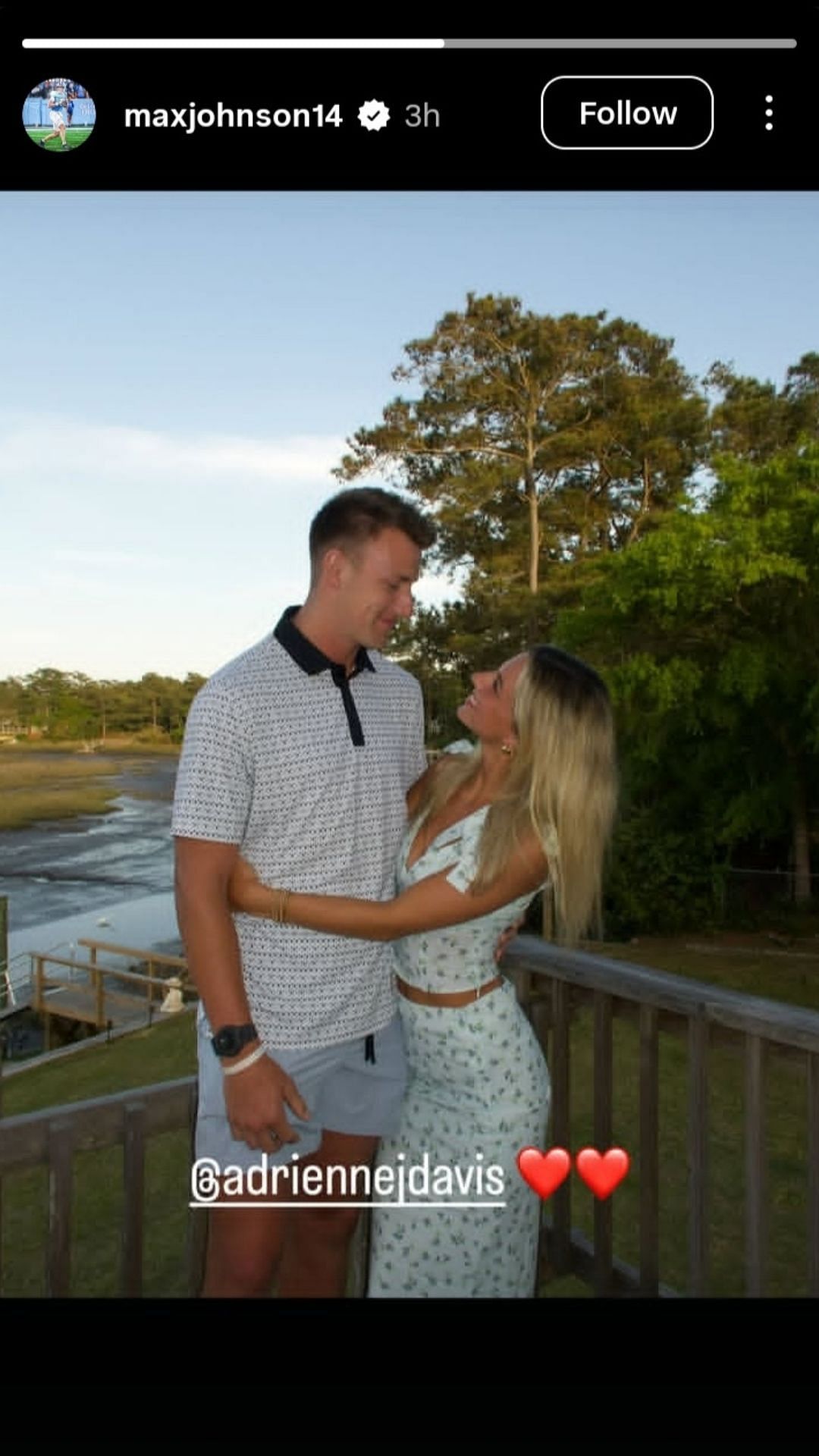 IN PIC: UNC QB Max Johnson pays a wholesome tribute for GF Adrienne Davis on National Girlfriend Day
