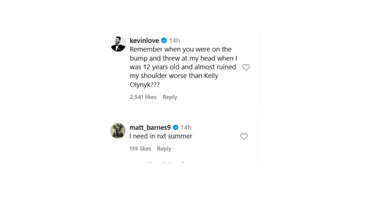 Kevin Love and Matt Barnes comment on Klay Thompson&#039;s post
