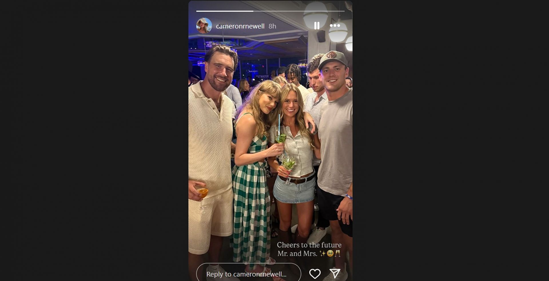 Brock Bowers&#039; GF Cameron Rose Newell&#039;s IG story @cameronrnewell