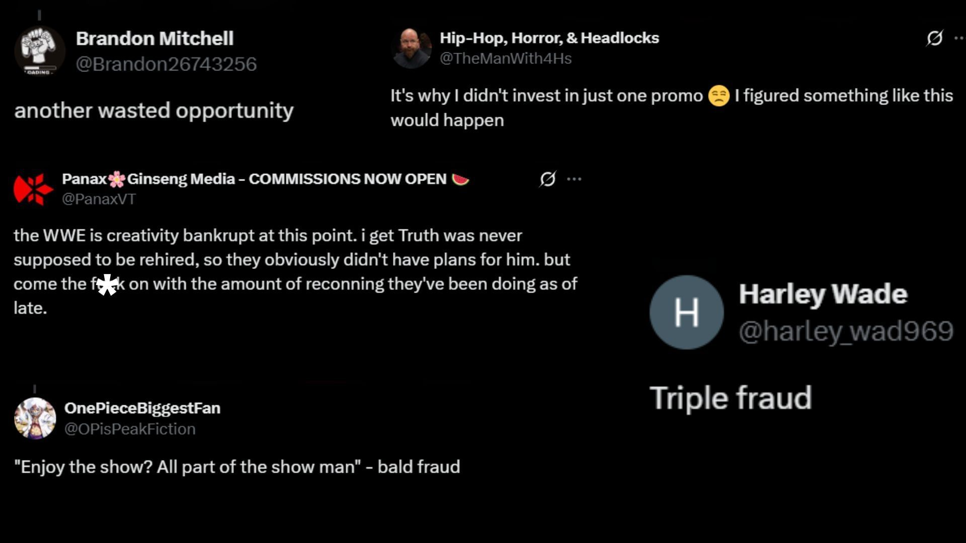 Screenshots of some more fan reactions [Image credit: ProWFinesse&#039;s X/Twitter]