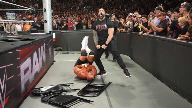 WWE shares new footage of Roman Reigns' spear to Bron Breakker on RAW