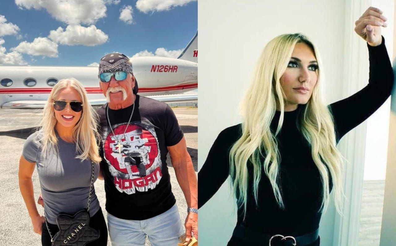 Hulk Hogan and his wife, Sky Daily (left), Brooke Hogan (right)
