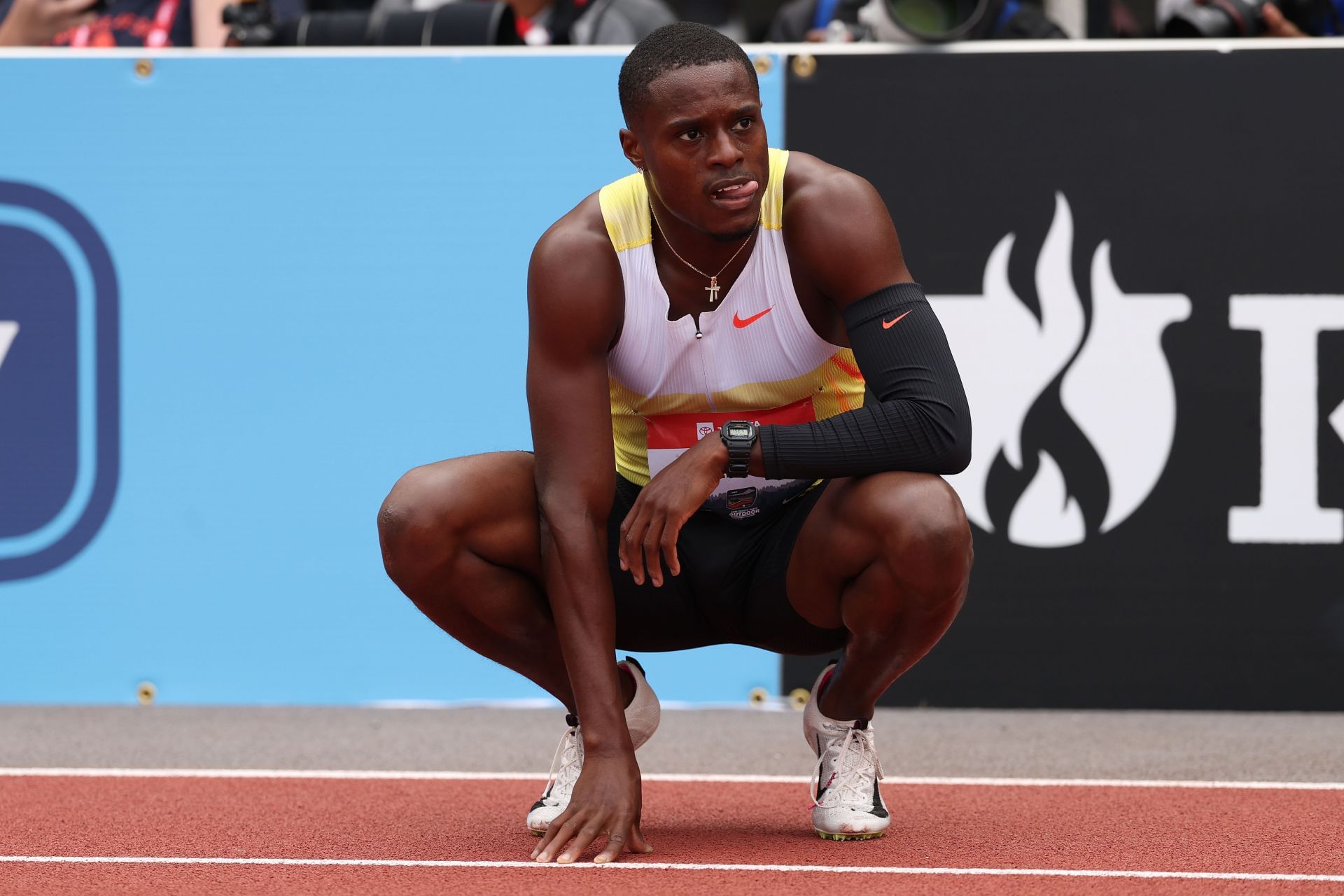 Christian Coleman at the 2025 USATF Outdoor Championships - Source: Getty