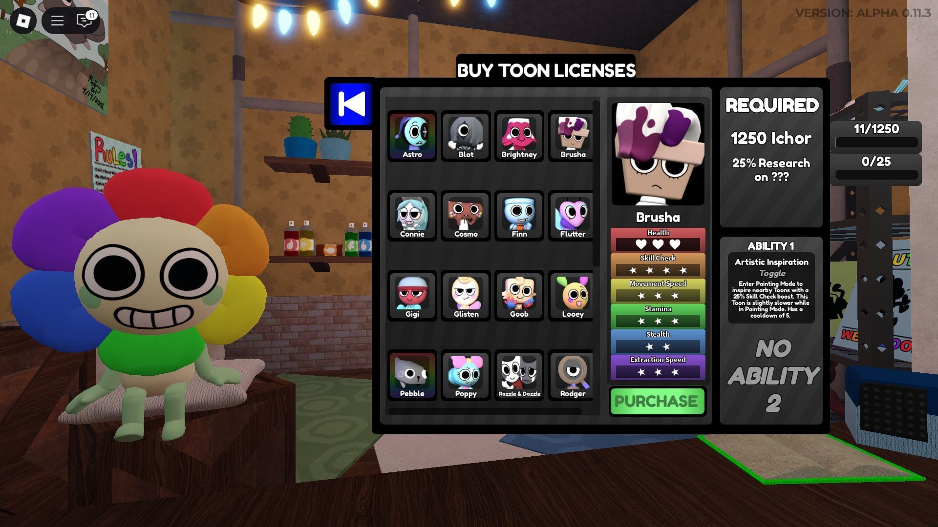 Brusha in the Dandy Store (Image via Roblox)