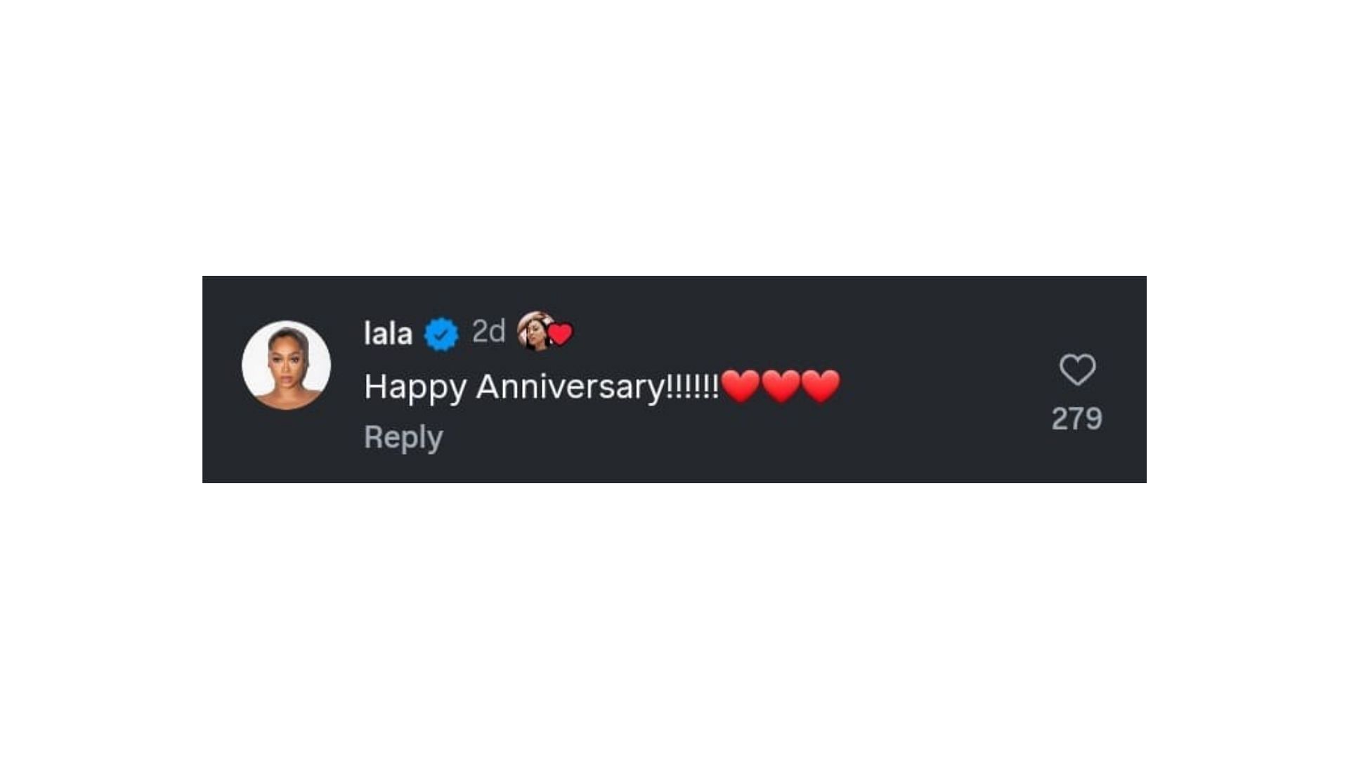 La La Anthony&#039;s comment on Ayesha Curry&#039;s anniversary post