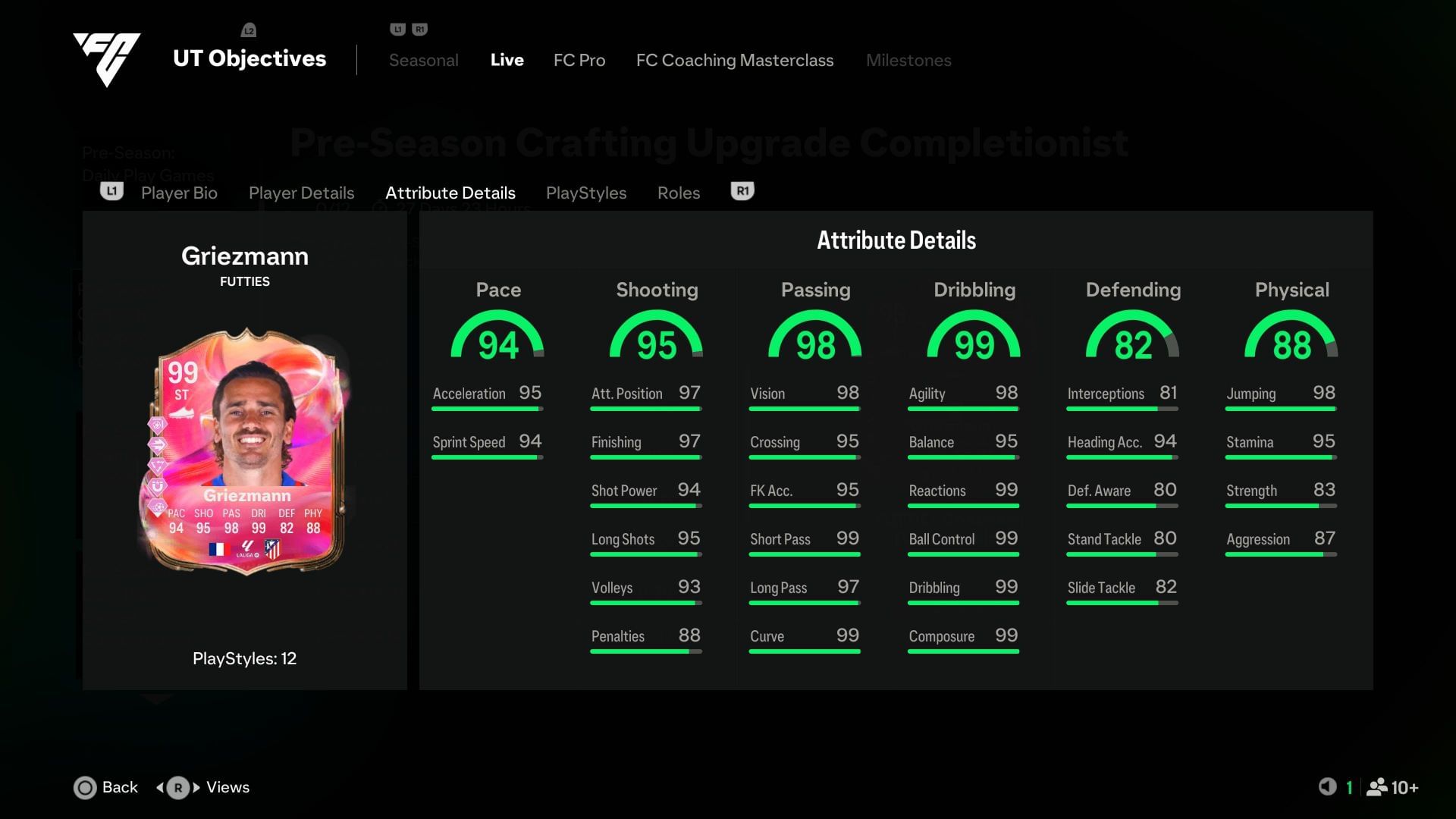 The stats (Image via EA Sports)