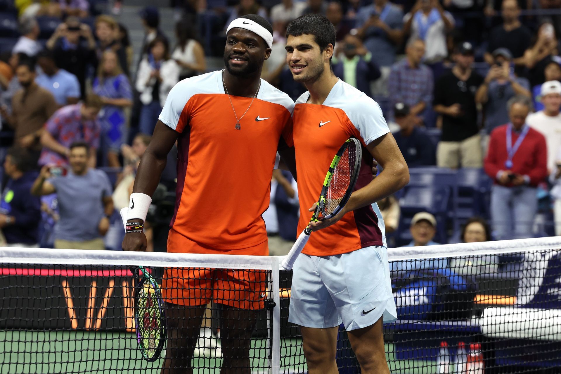Frances Tiafoe and Carlos Alcaraz at the 2022 US Open - Source: Getty