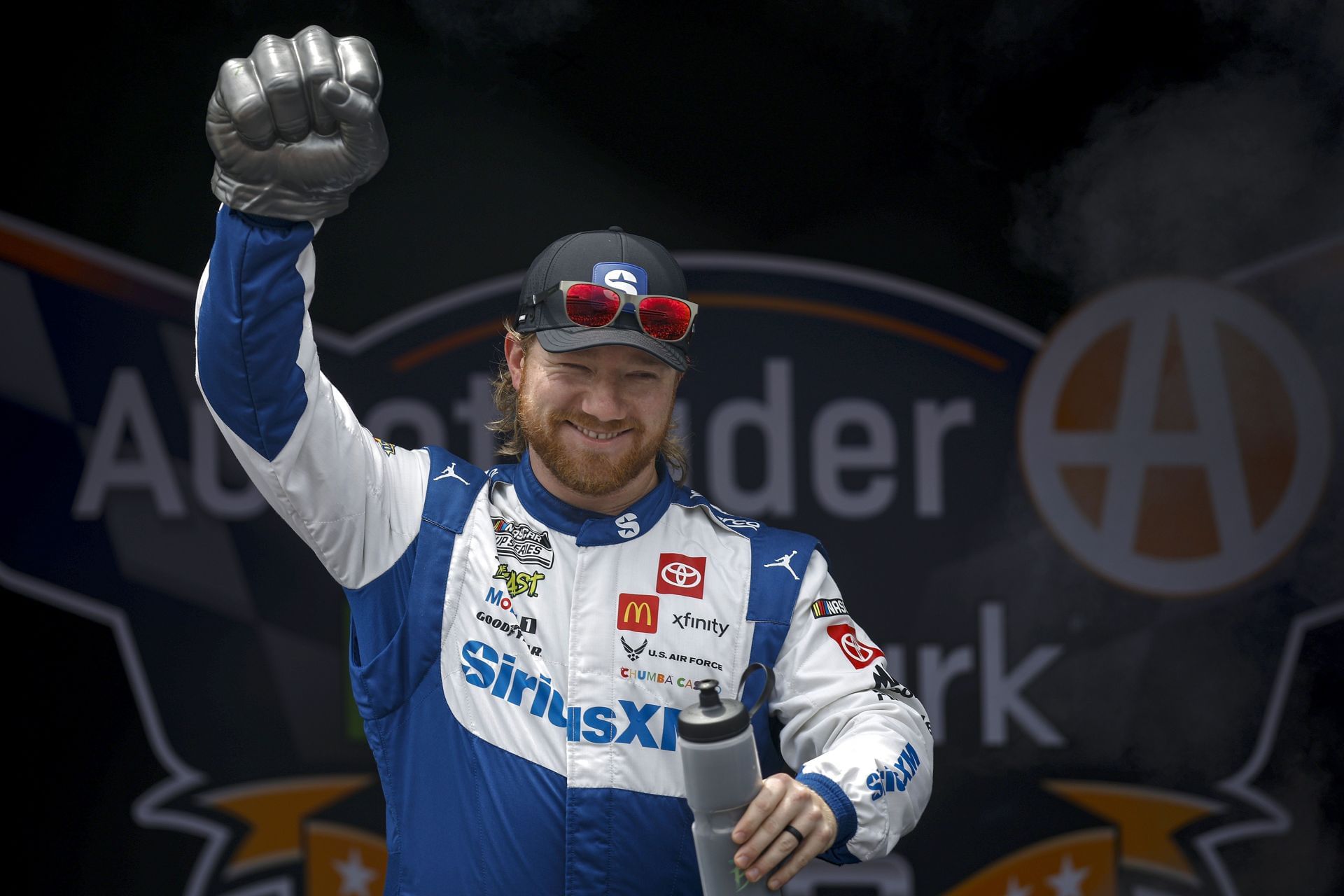 Tyler Reddick onstage during driver intros before the NASCAR Cup Series AutoTrader EchoPark Automotive 400 at Dover Motor Speedway on July 20, 2025 - Source: Getty