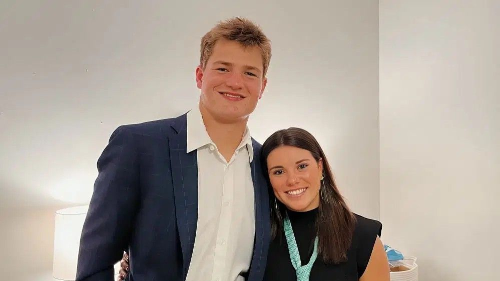 Drake Maye with his wife Anna Michael Hudson [Image credits: Instagram]