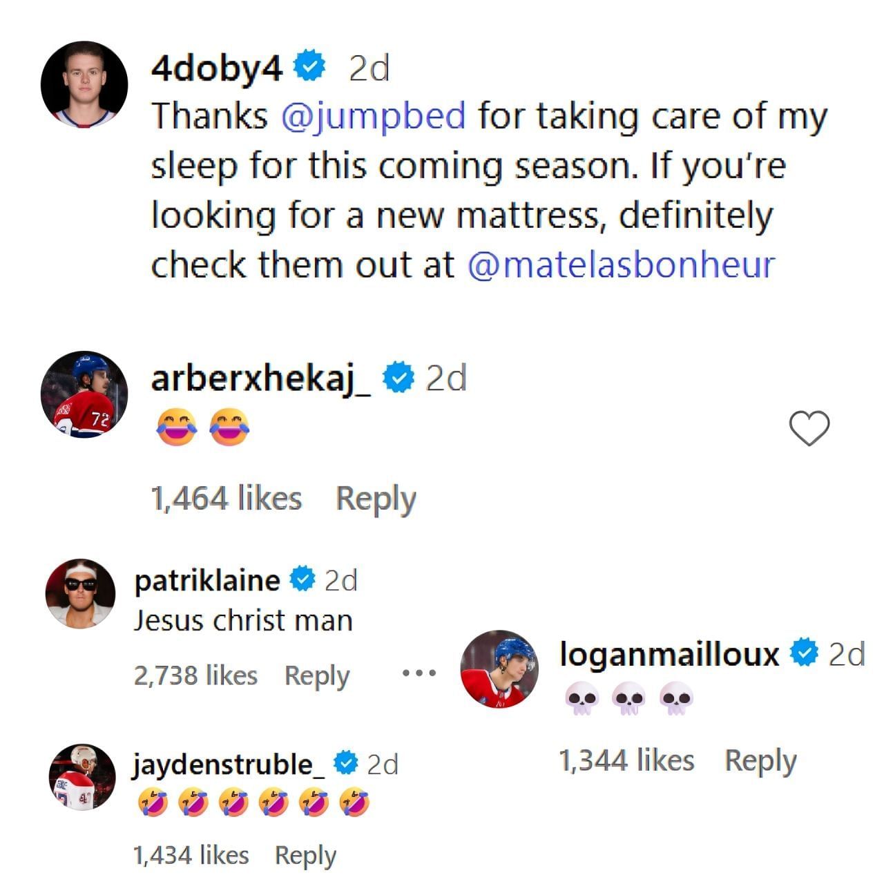 Dobes&#039; comment section on IG @4doby4