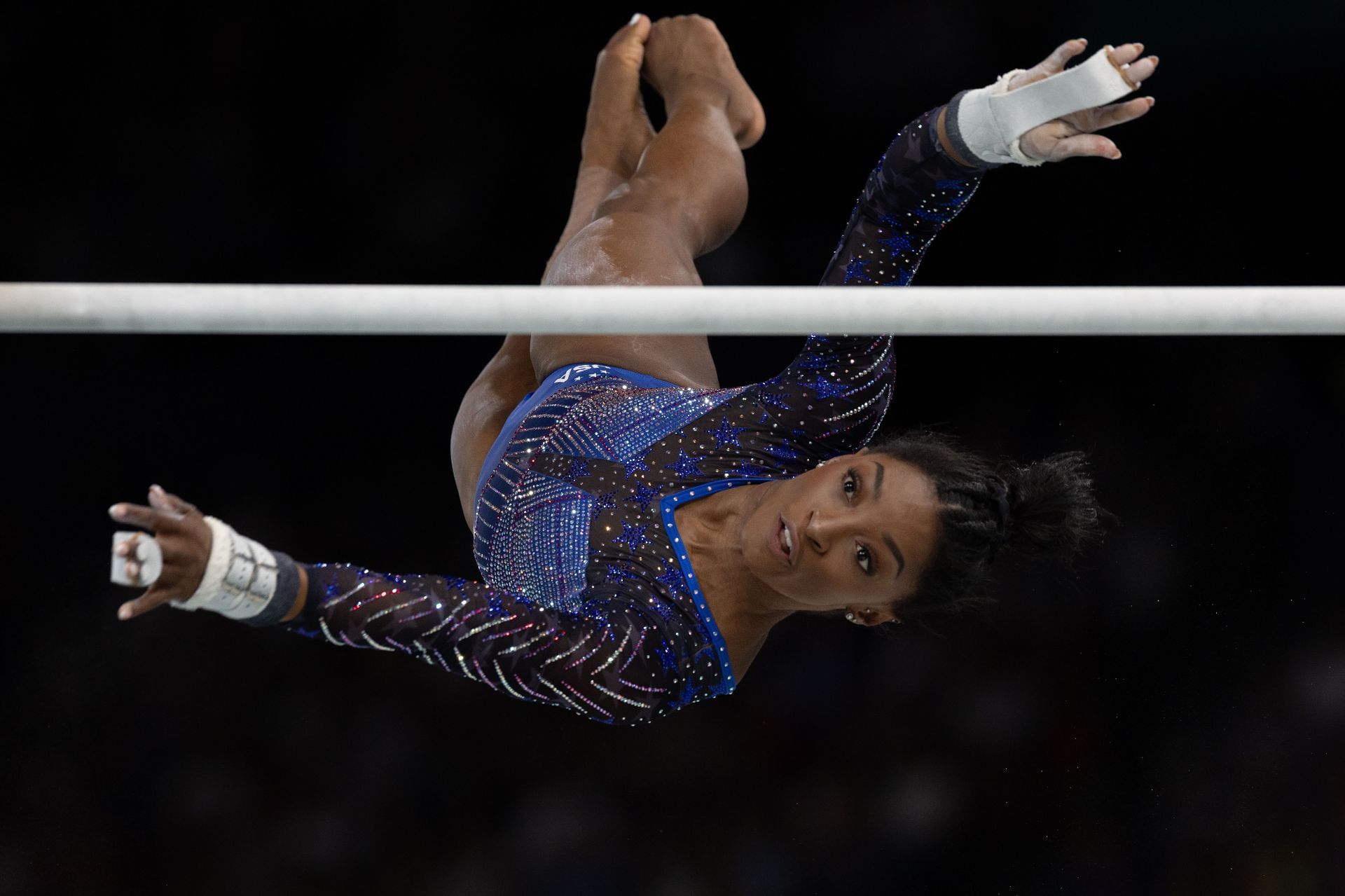  Simone Biles during the Olympic Games in Paris, France. (Photo via Getty Images)